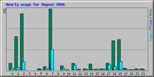 Hourly usage for August 2026